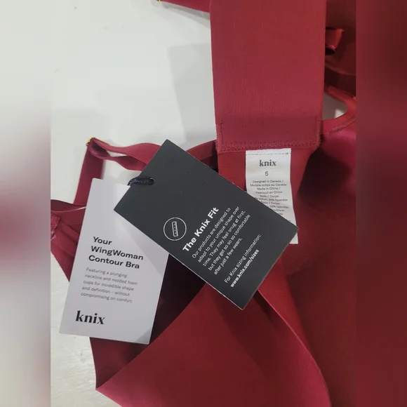 New Knix Wing Womens Contour Bra Size 5 Red Velvet - Picture 4 of 10